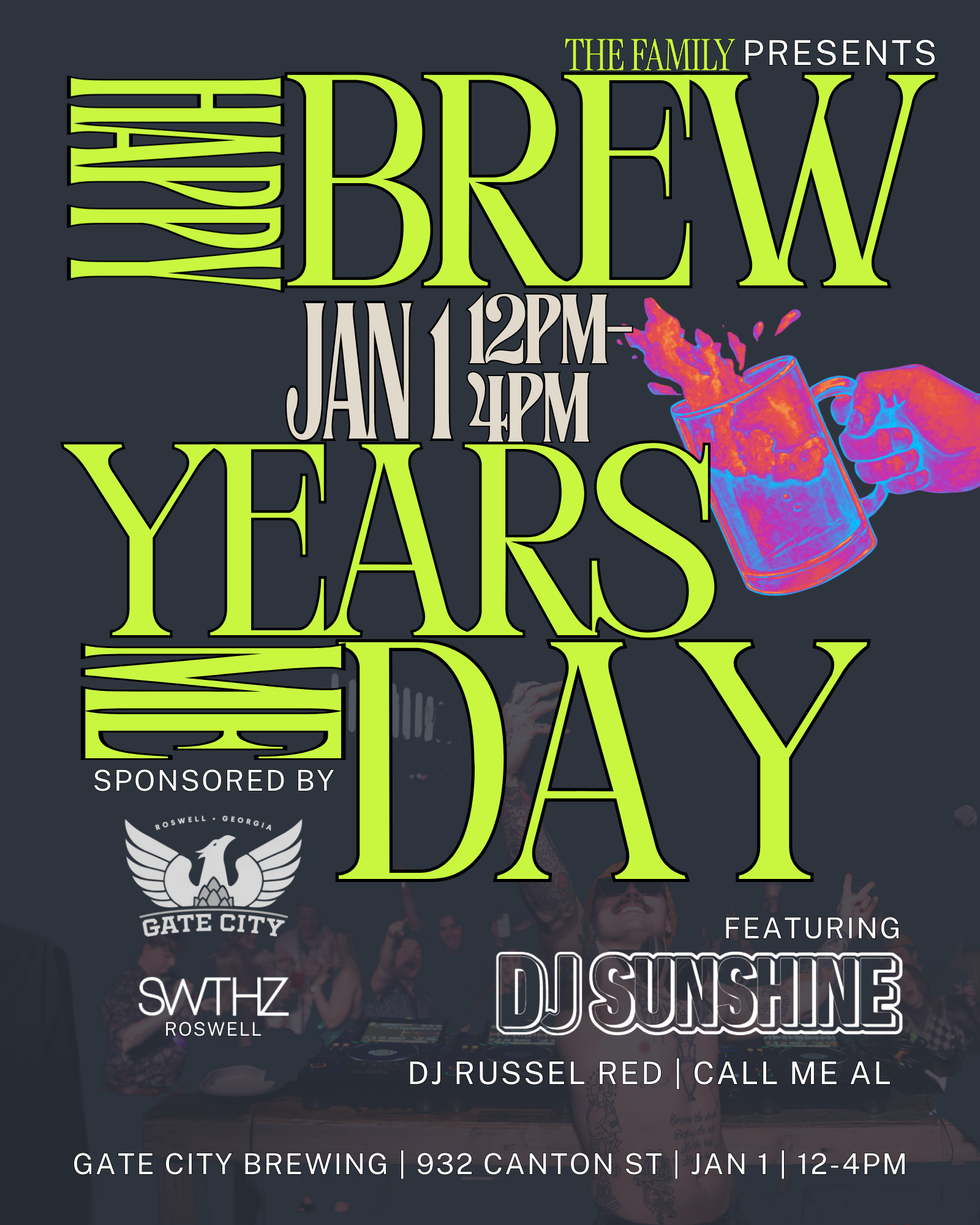 Brew Years Me Day Dance Party at Gate City Brewing Thursday, Jan 1, 2026
