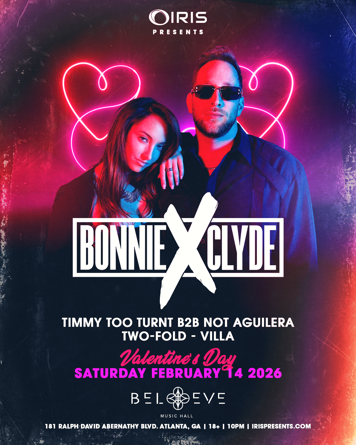 Bonnie x Clyde at Believe Music Hall Saturday, Feb 14, 2026
