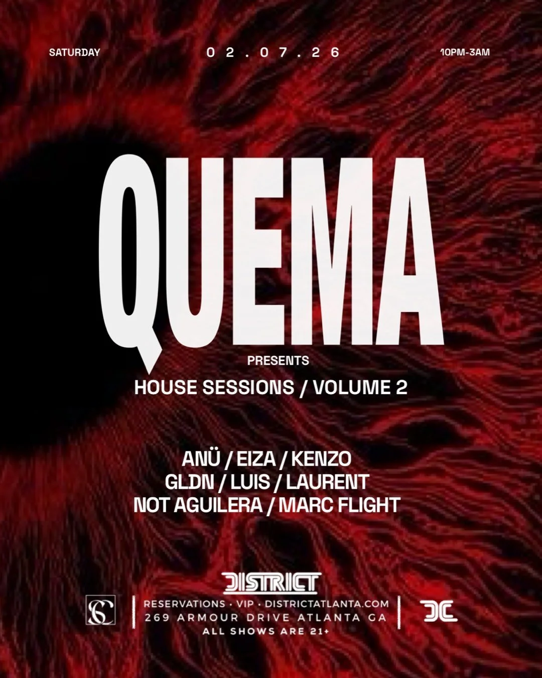 QUEMA: House Sessions Volume 2 at District Saturday, Feb 7, 2026