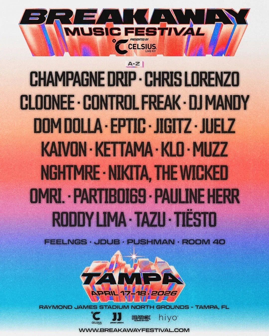 Breakaway Tampa Music Festival Apr 17-18, 2026