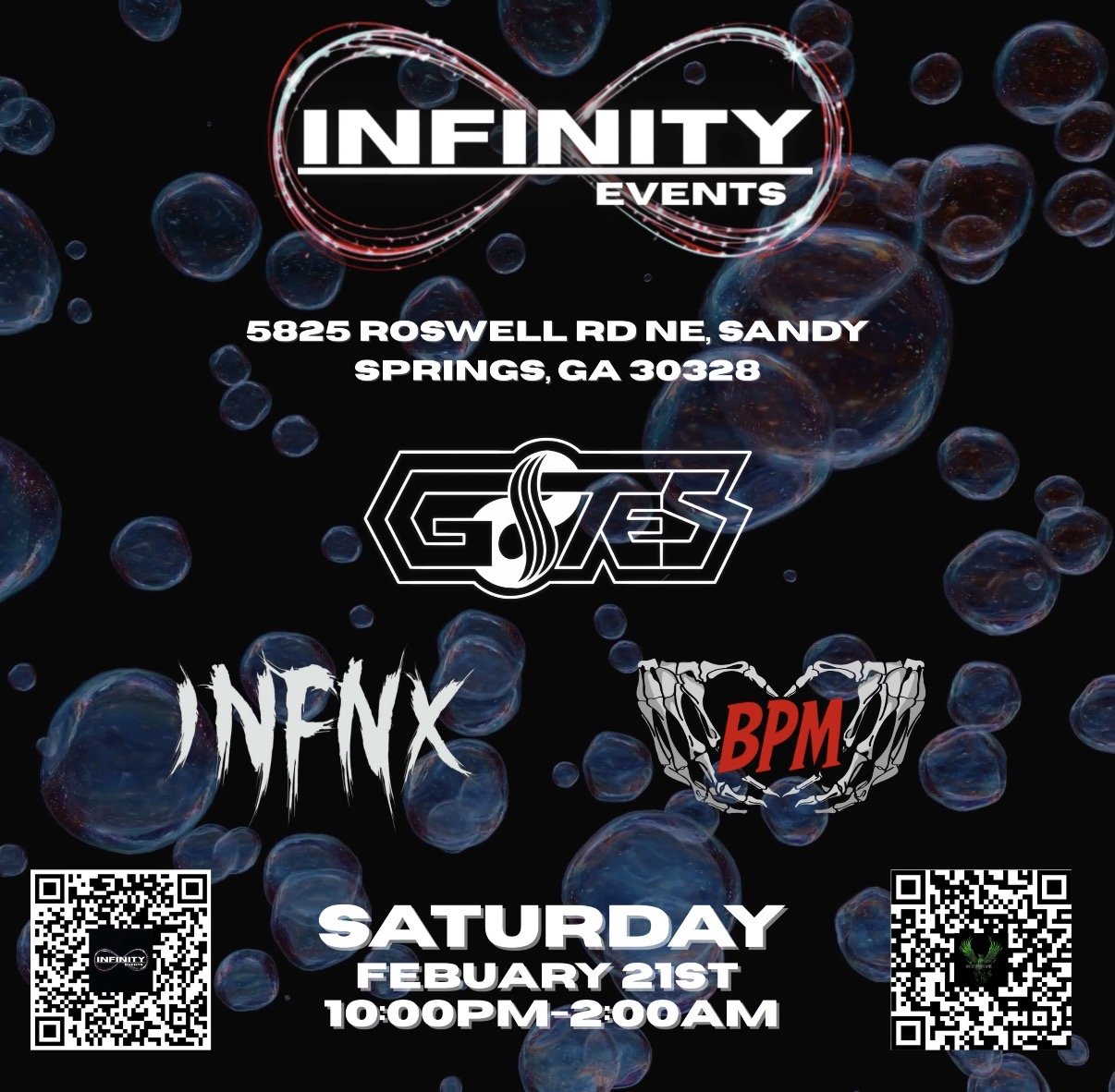 Infinity Events: G8TES, INFNX, BPM at Mutation Brewing Company Saturday, Feb 21, 2026