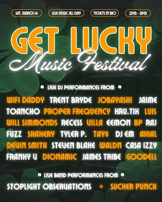 Get Lucky Music Festival at Park Tavern Saturday, Mar 14, 2026