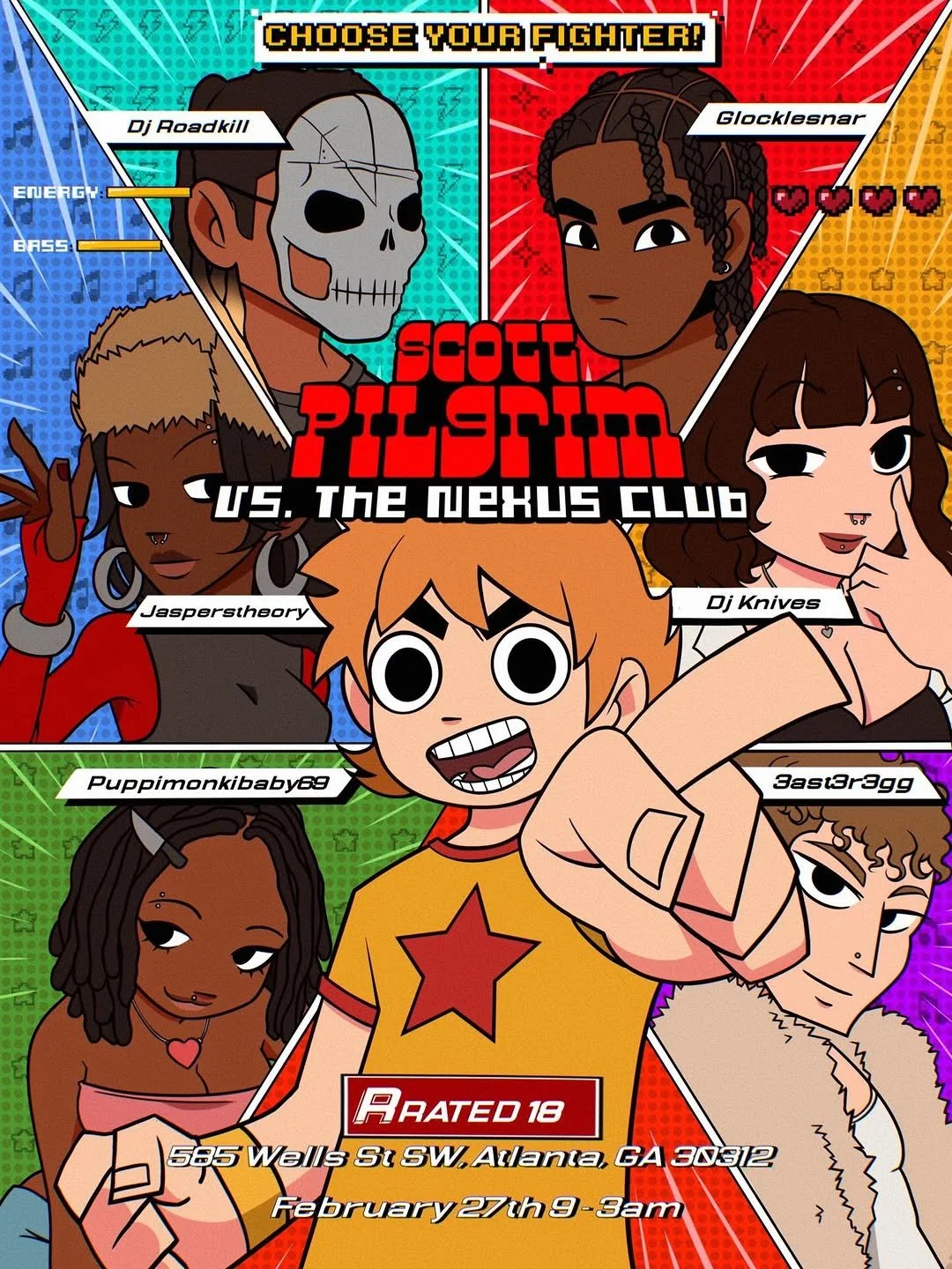 Scott Pilgrim vs The Nexus Club Rave at 585 Wells St SW Friday, Feb 27, 2026