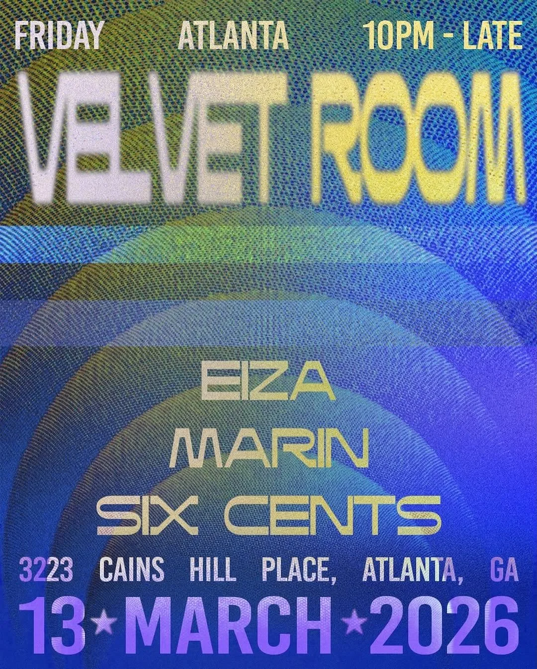 Velvet Room at Azzurra Friday, Mar 13, 2026
