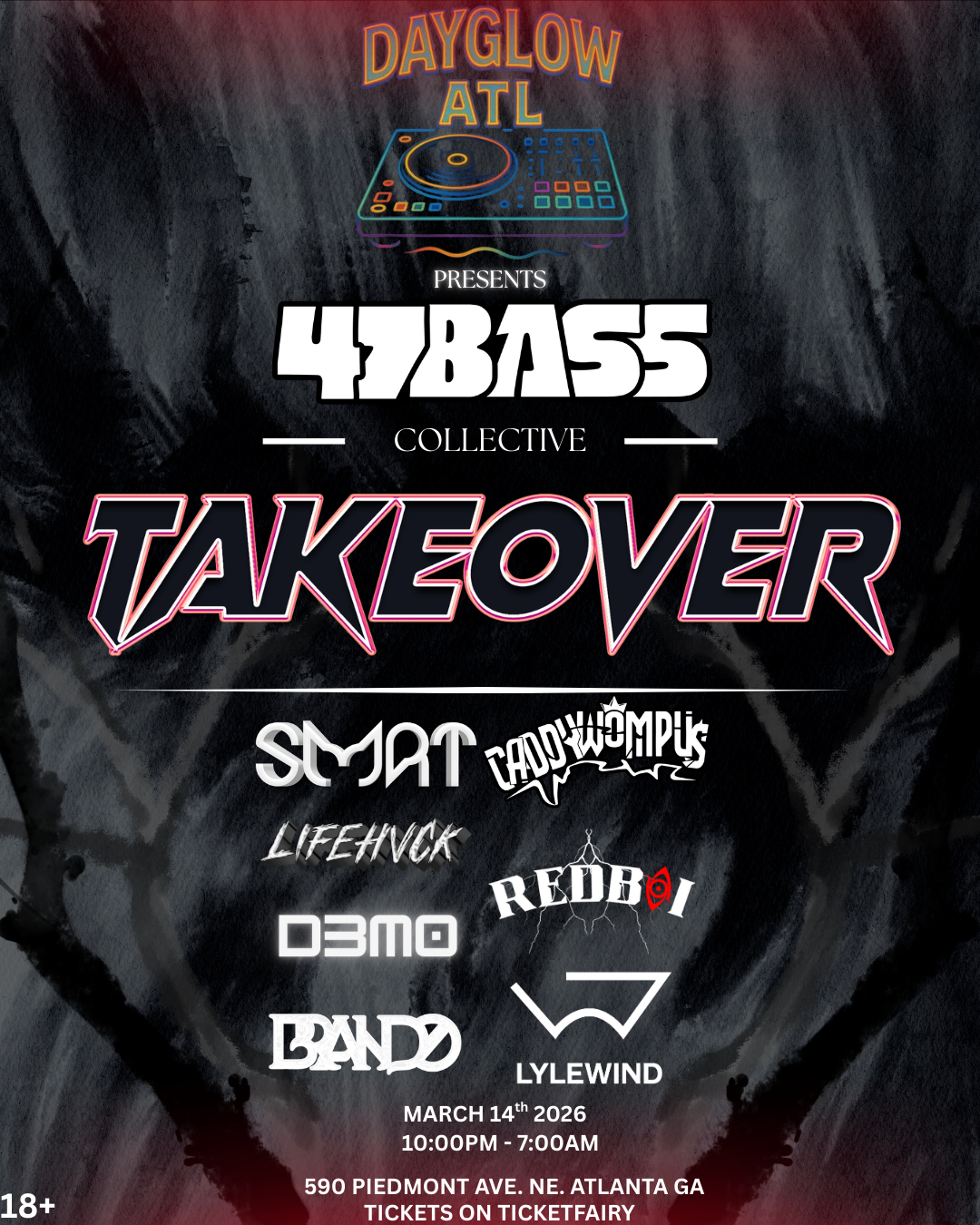 Dayglow ATL 47 Bass Takeover at Za'Acai Cafe Saturday, Mar 14, 2026