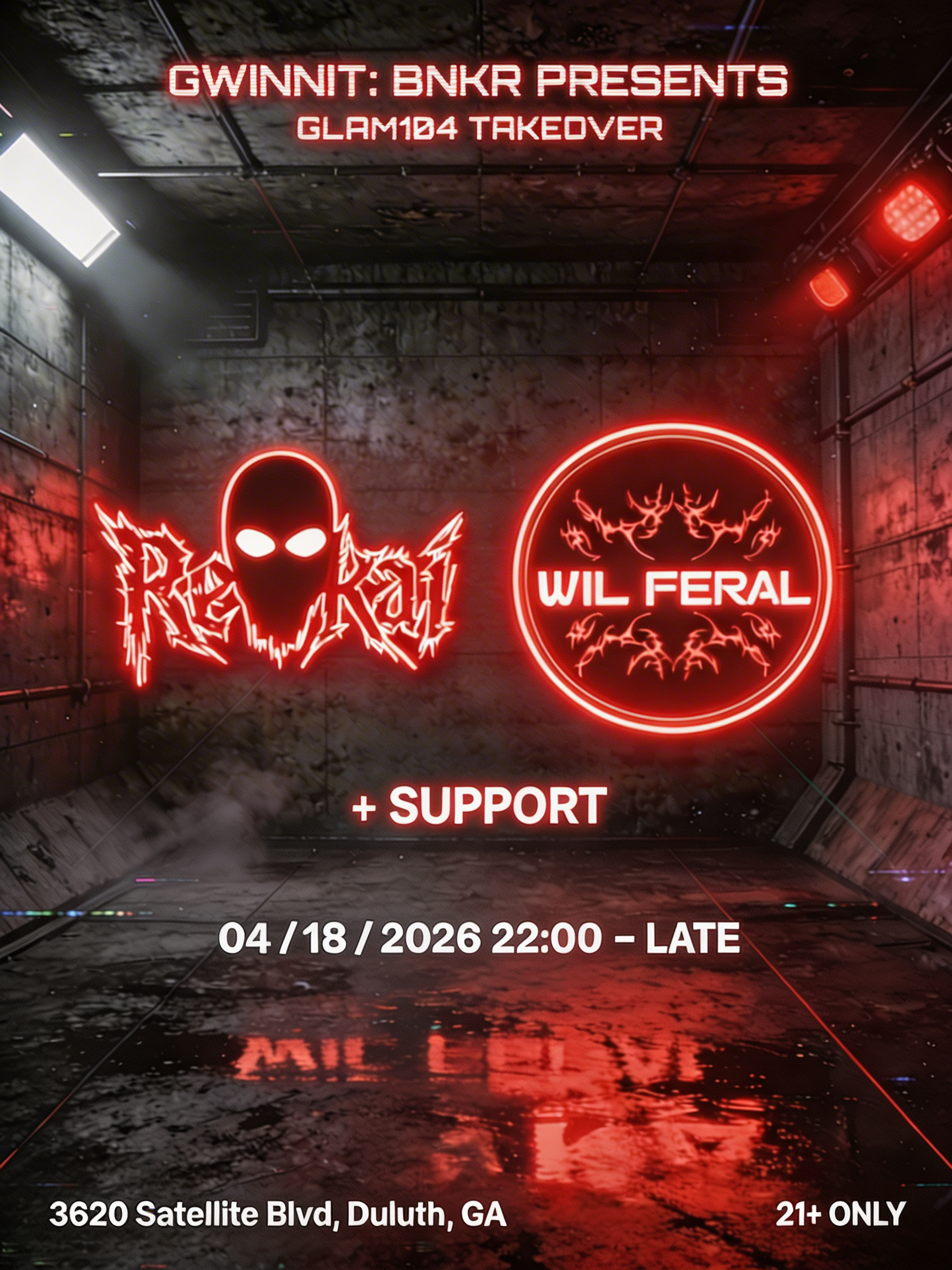 Gwinnit: BNKR x Revkai at Glam104 Saturday, Apr 18, 2026