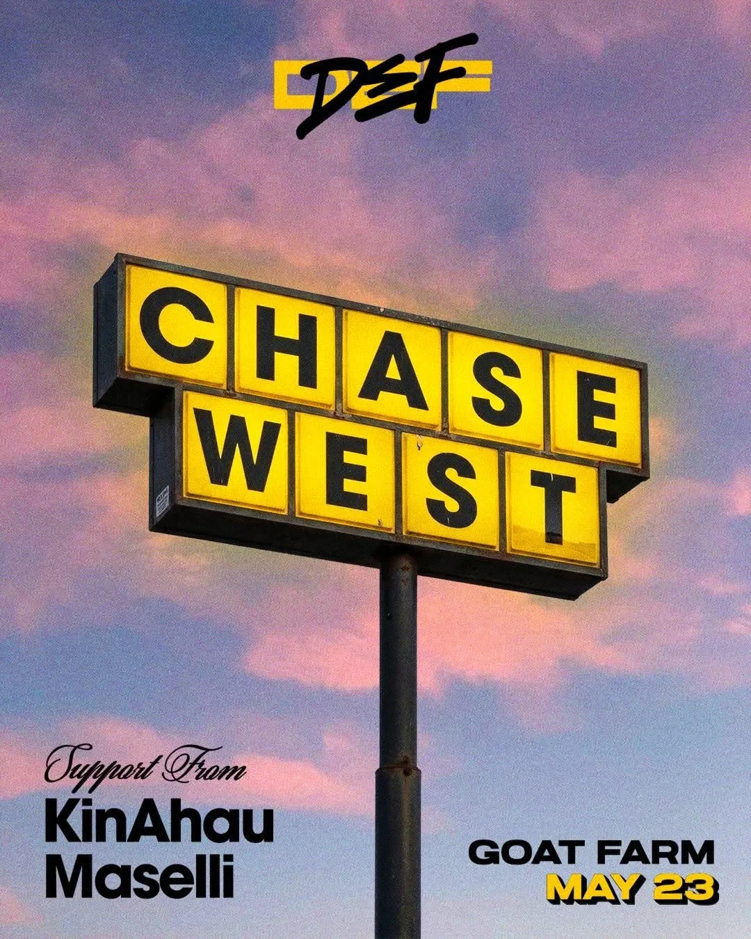 DEF: Chasewest at Goat Farm Arts Center Saturday, May 23, 2026
