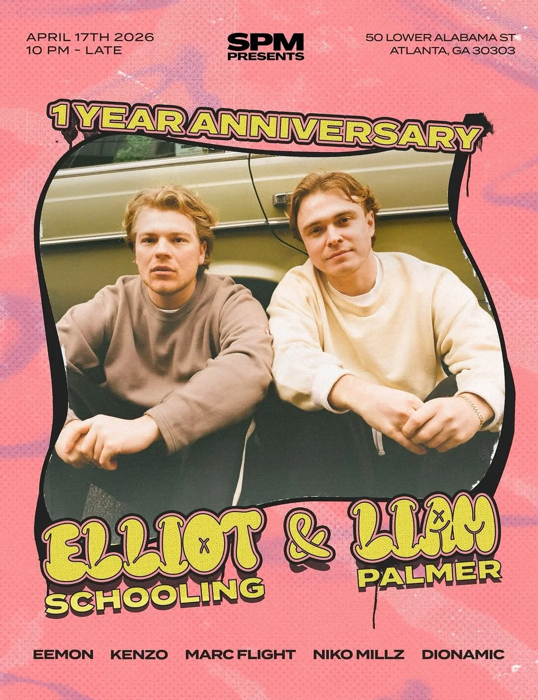 SPM: Elliot Schooling + Liam Palmer at Underground Atlanta Friday, Apr 17, 2026