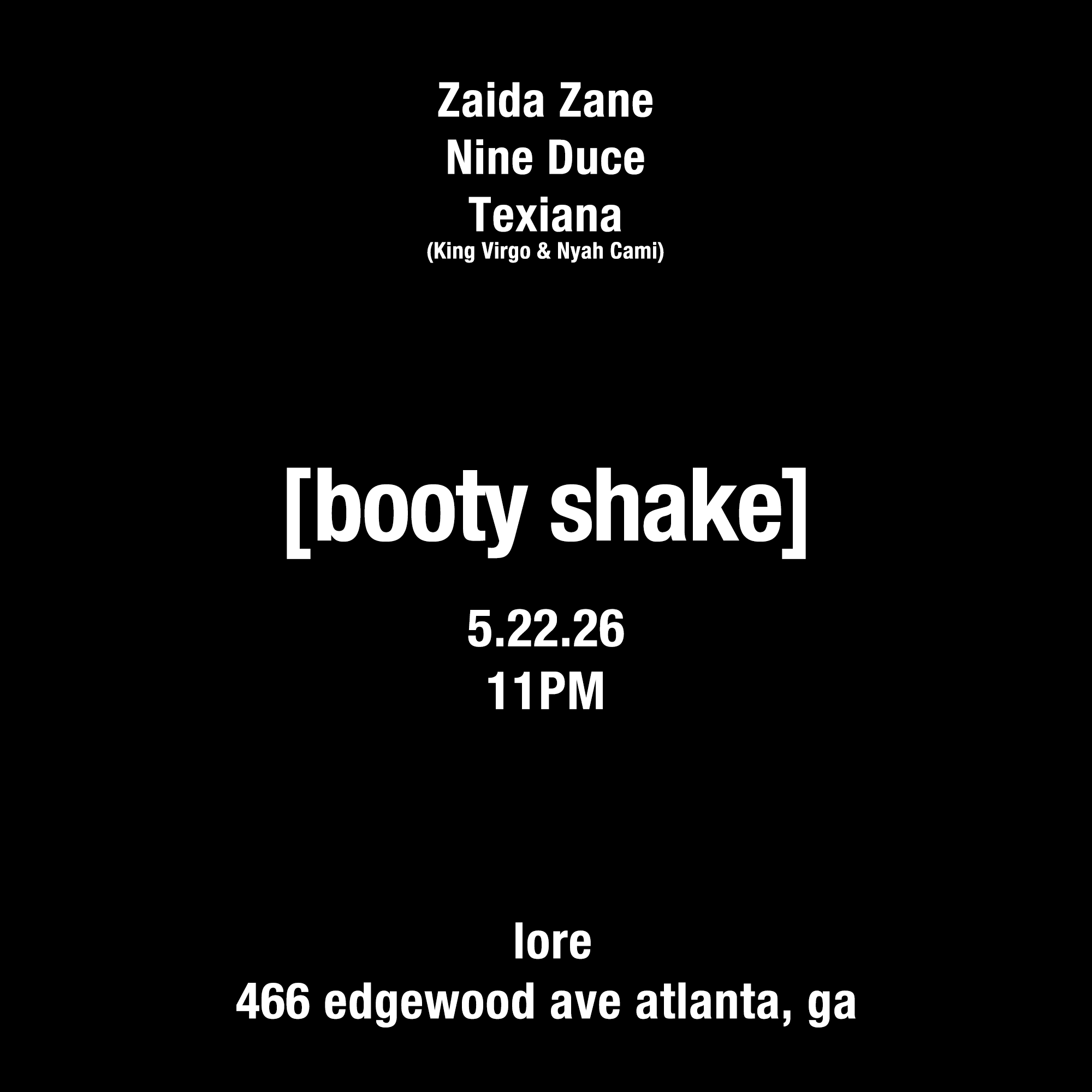 Booty Shake at Lore Friday, May 22, 2026