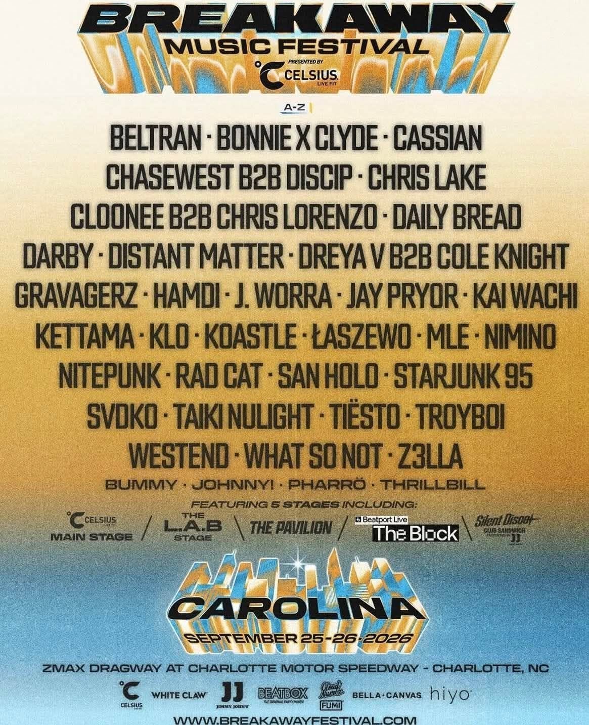 Breakaway Carolina Music Festival Sep 25-26, 2026