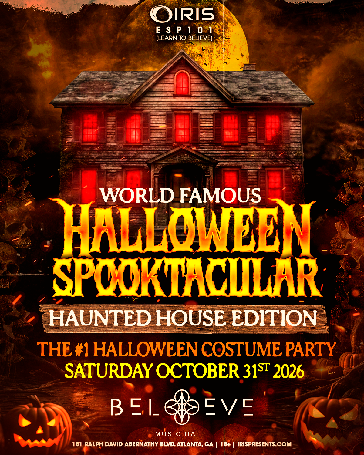 Halloween Spooktacular at Believe Music Hall Saturday, Oct 31, 2026
