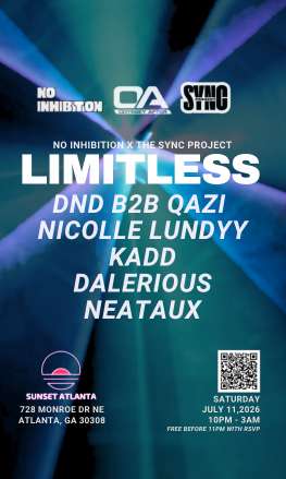 No Inhibition x Sync present: Limitless at Sunset Atlanta Saturday, Jul 11, 2026