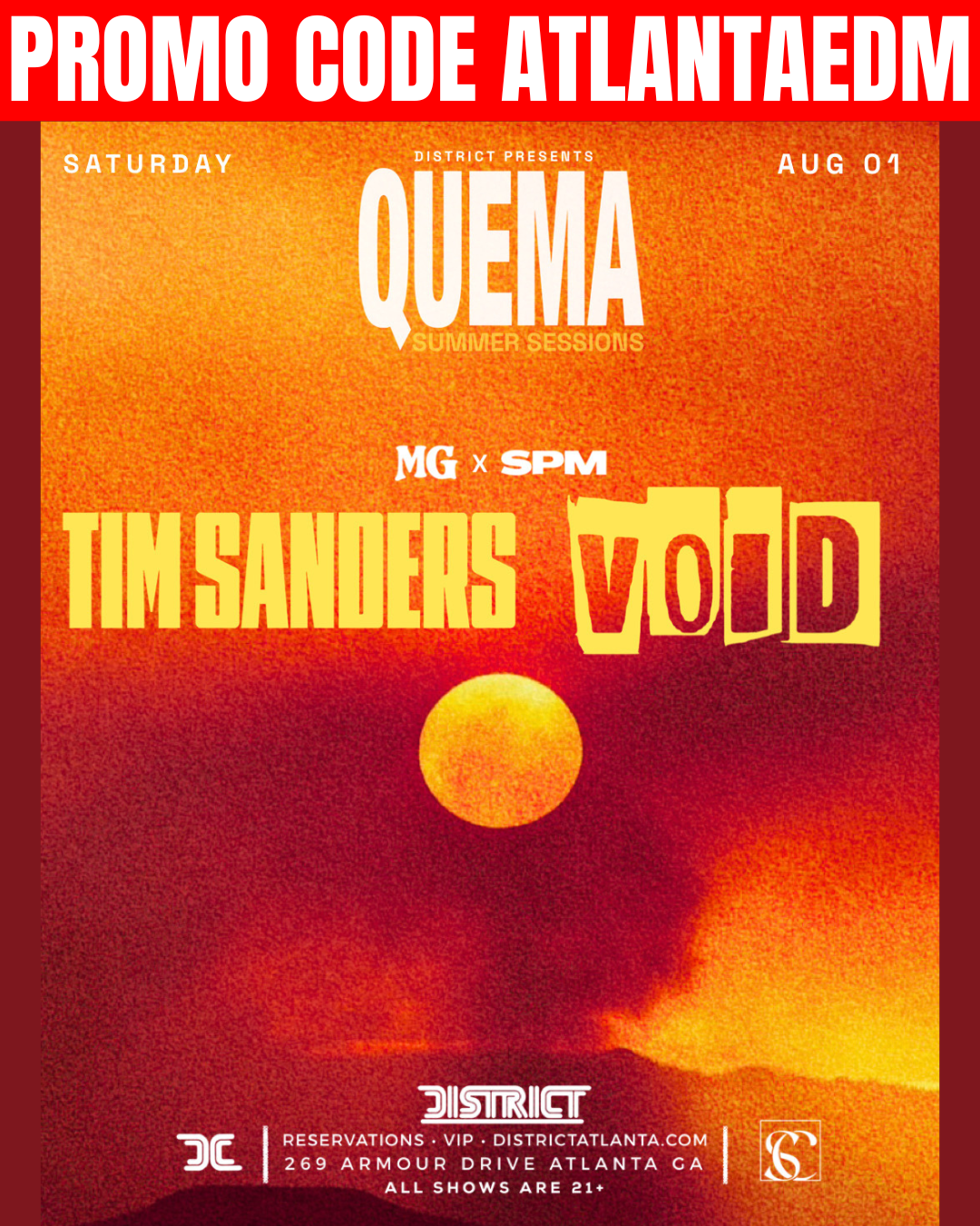 QUEMA Summer Sessions Vol 3 at District Saturday, Aug 1, 2026