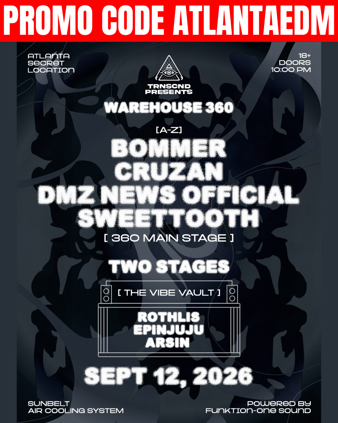 TRNSCND: Warehouse 360 at Secret Location Saturday, Sep 12, 2026