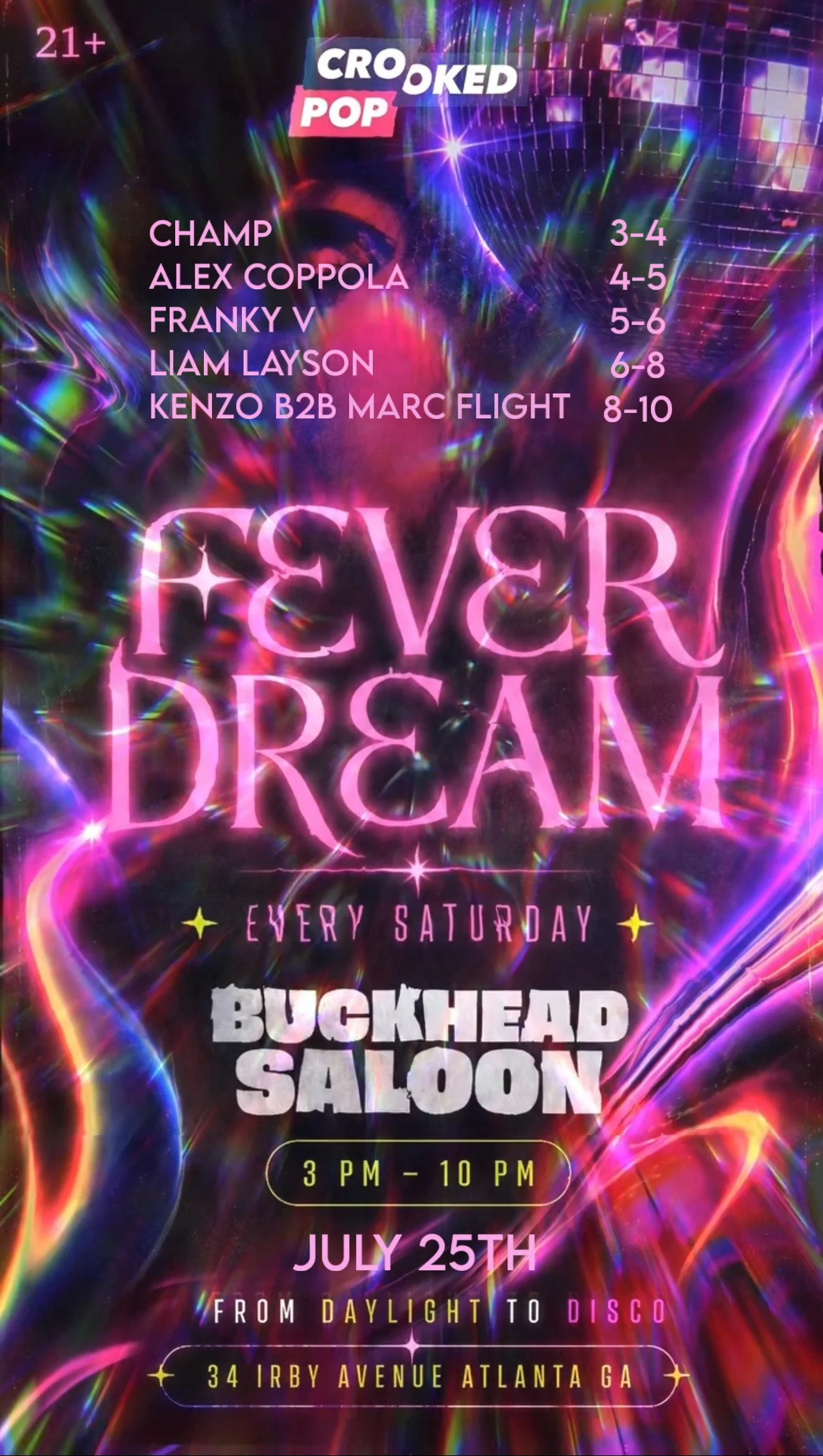 Fever Dream at Buckhead Saloon Saturday, Jul 25, 2026