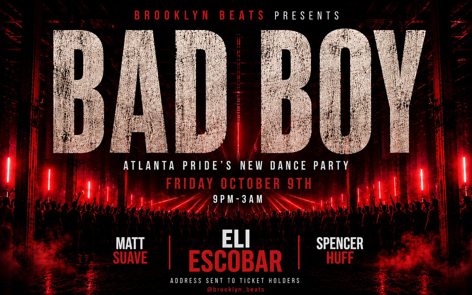 Bad Boy Atlanta Pride Dance Party at Secret Location Friday, Oct 9, 2026