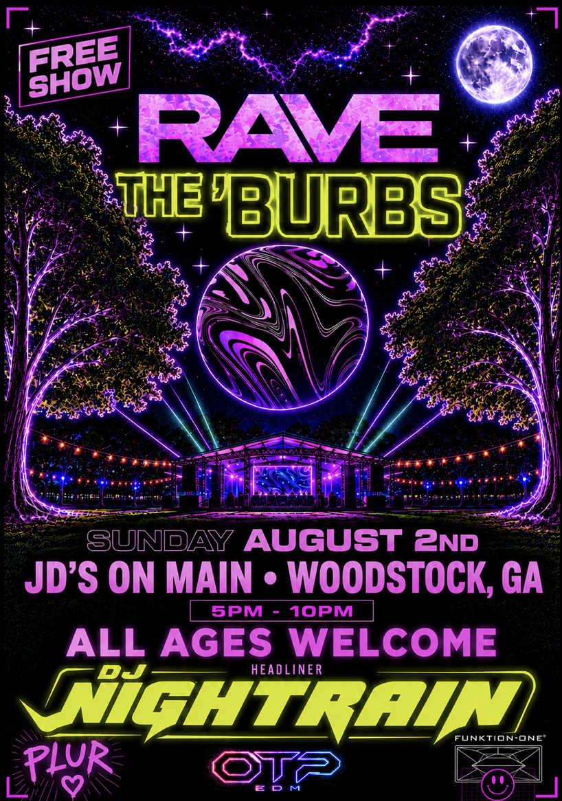 Rave The 'Burbs in Downtown Woodstock Sunday, Aug 2, 2026