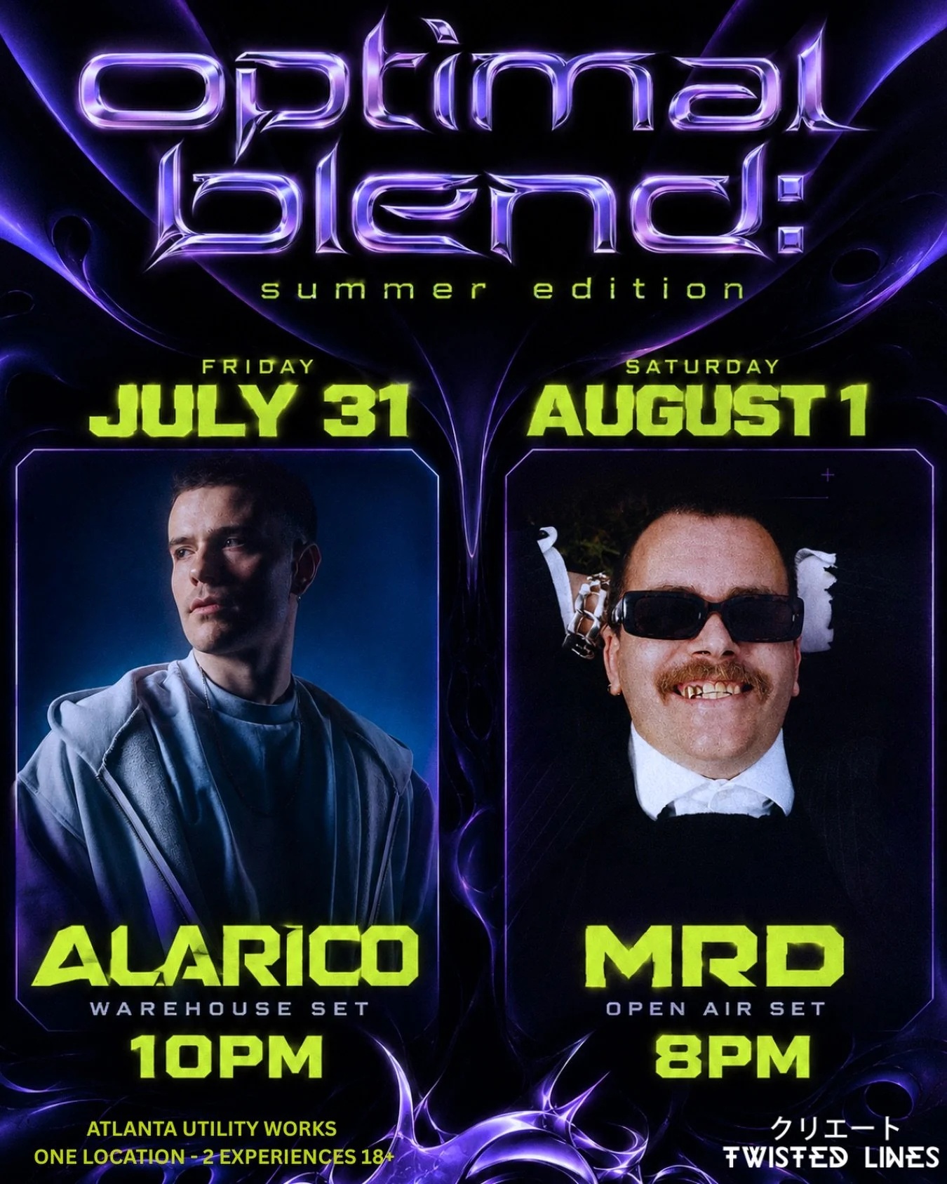 Twisted Lines Optimal Blend at Atlanta Utility Works Jul 31 - Aug 1, 2026