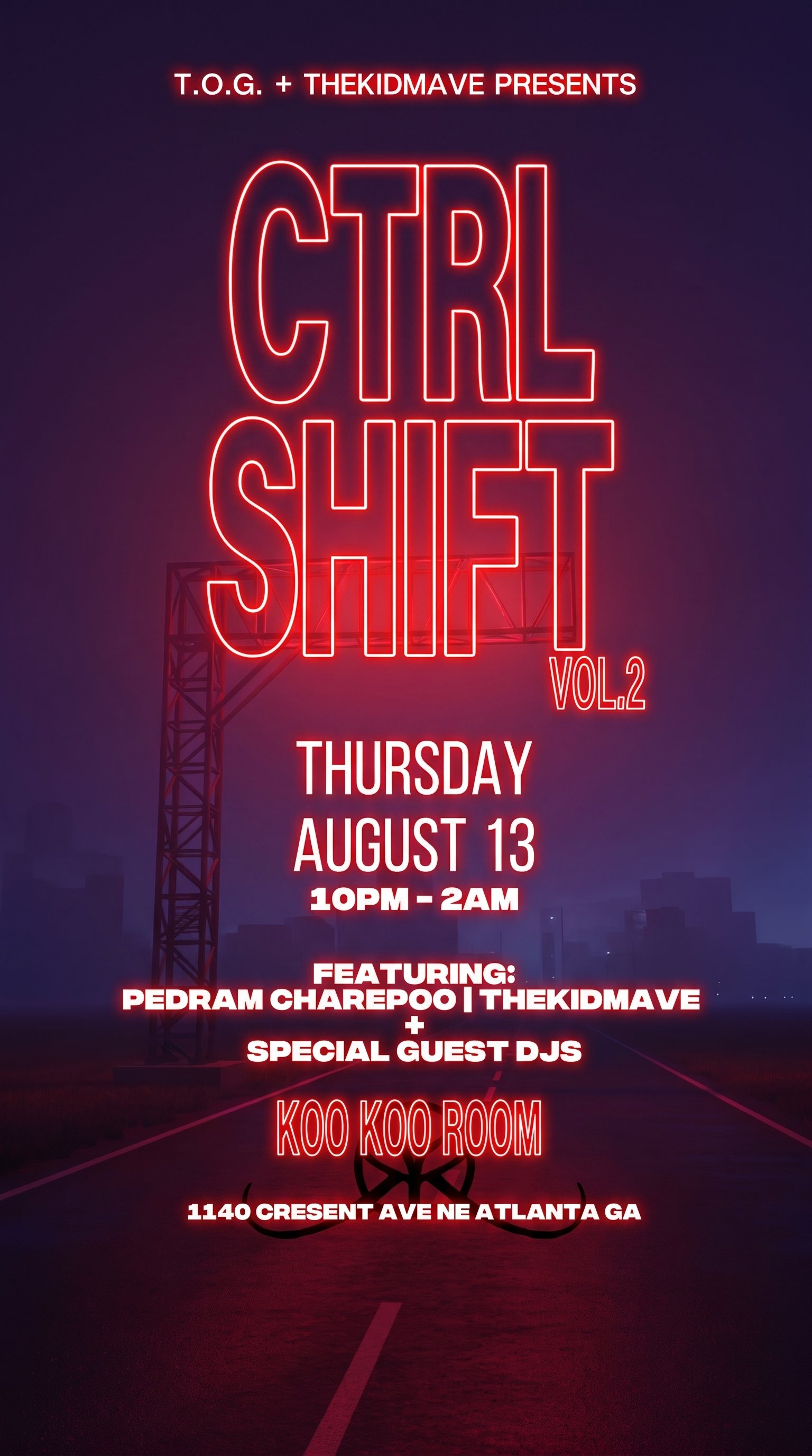 Ctrl Shift at Koo Koo Room Thursday, Aug 13, 2026