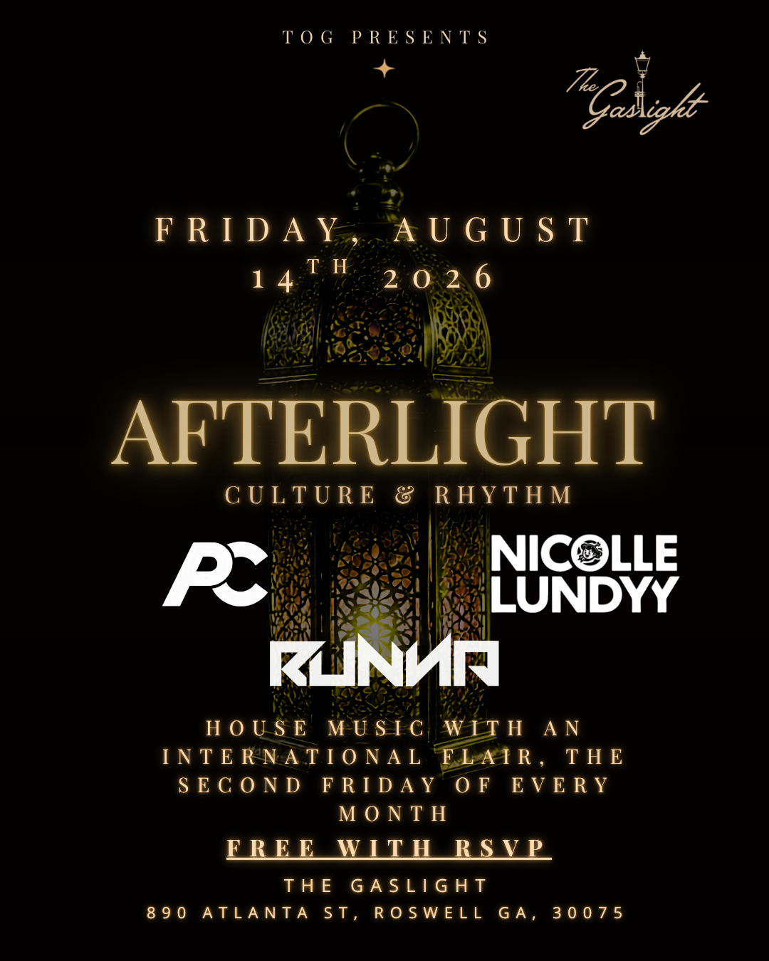 Afterlight at The Gaslight Friday, Aug 14, 2026
