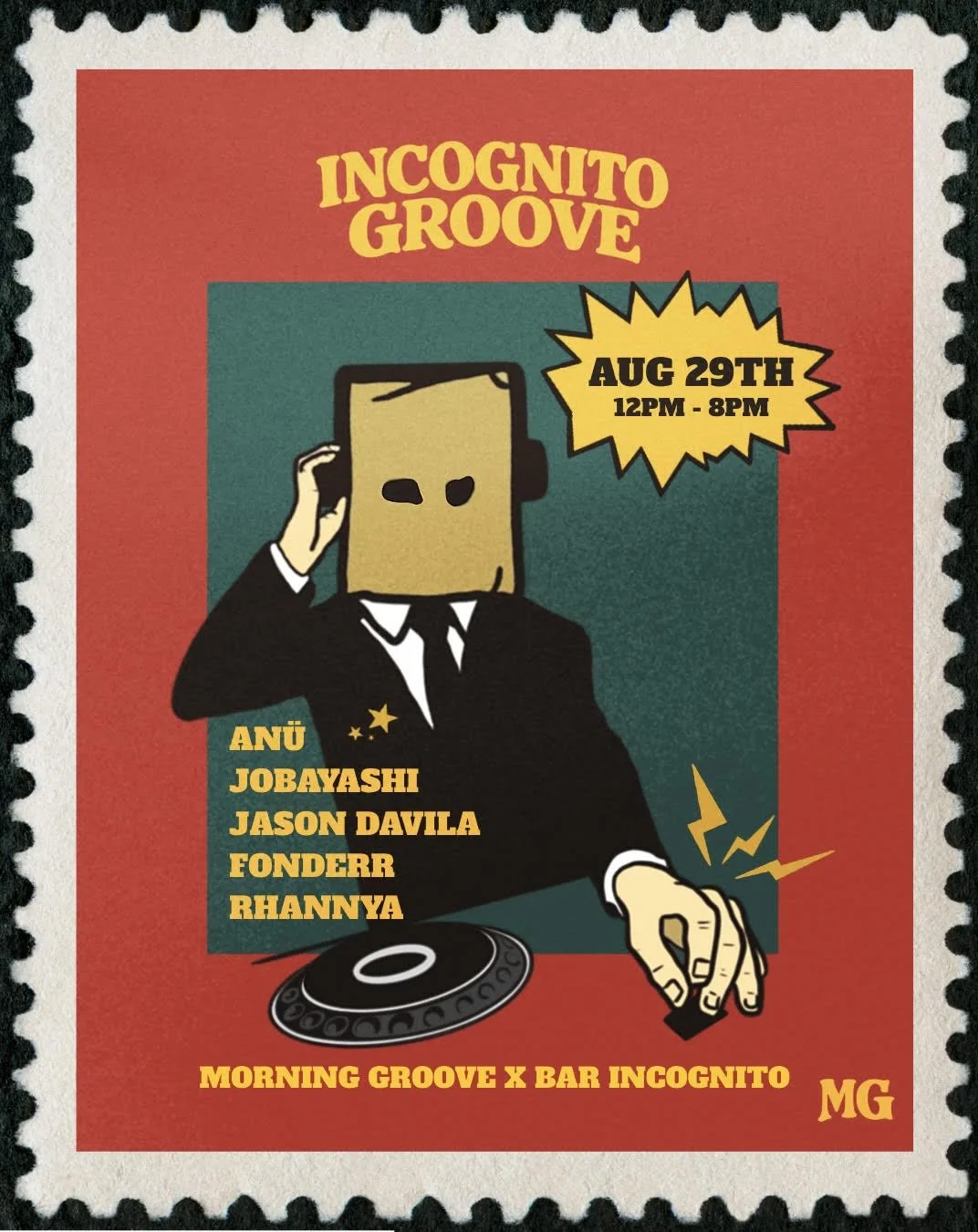 Morning Groove at Bar Incognito Saturday, Aug 29, 2026