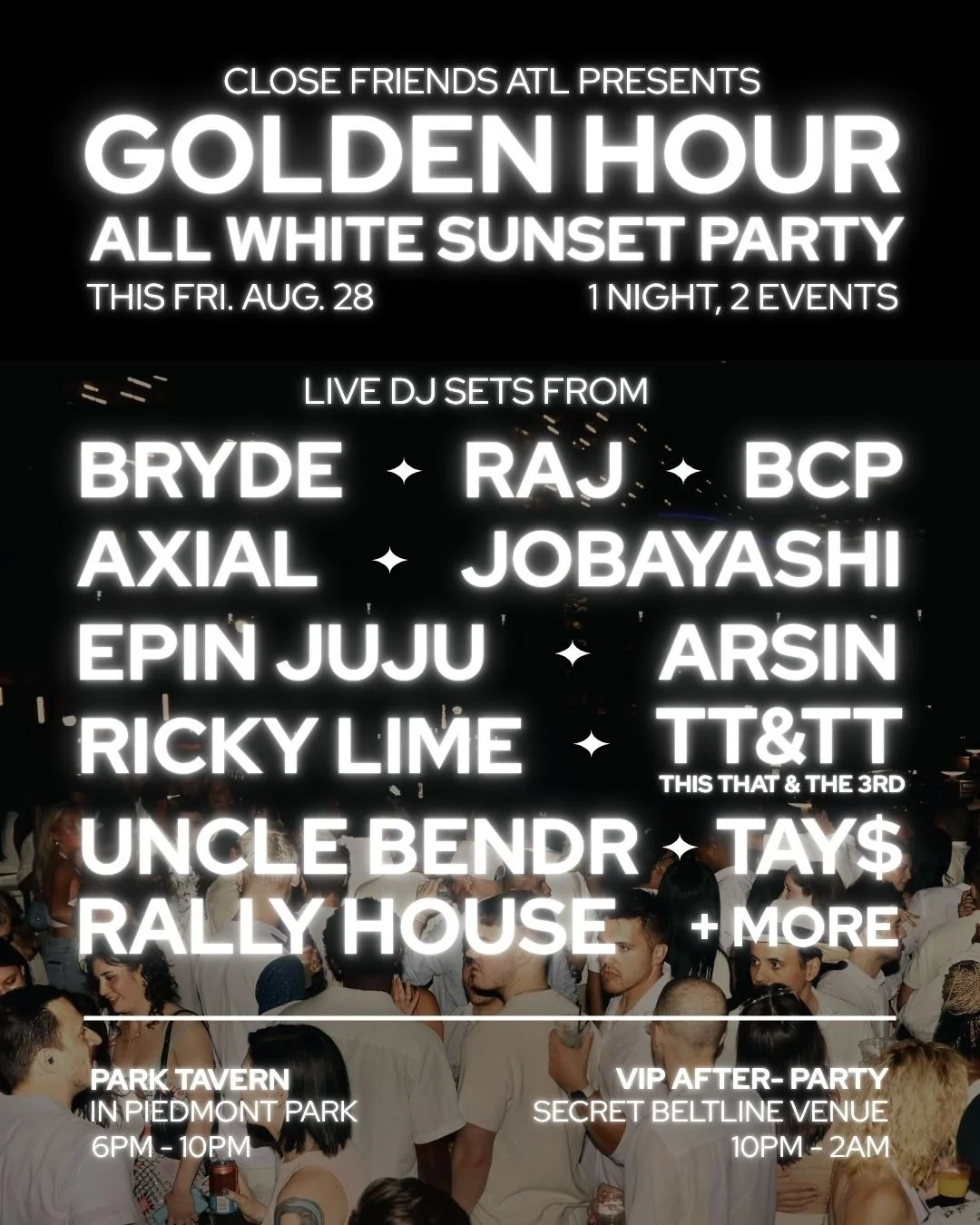 Golden Hour All-White Sunset Party at Park Tavern Friday, Aug 28, 2026