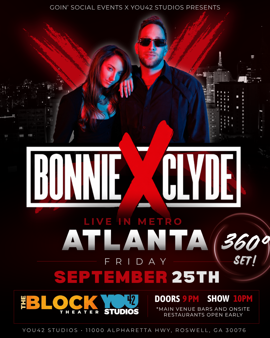 Bonnie x Clyde at The Block Theater Roswell Friday, Sep 25, 2026