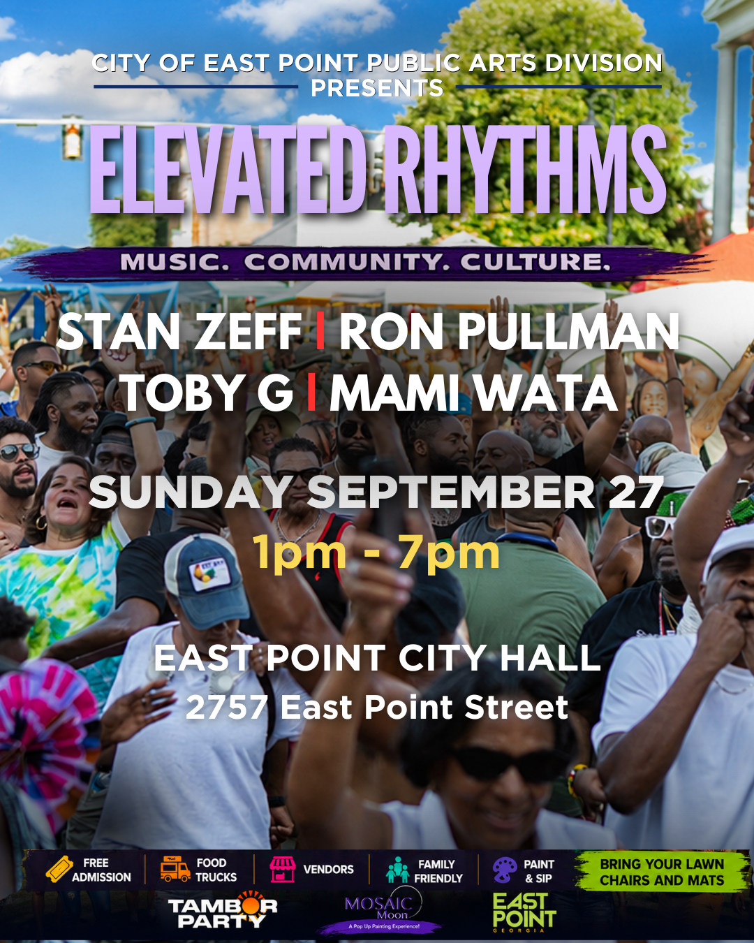Elevated Rhythms at East Point City Hall Sunday, Sep 27, 2026