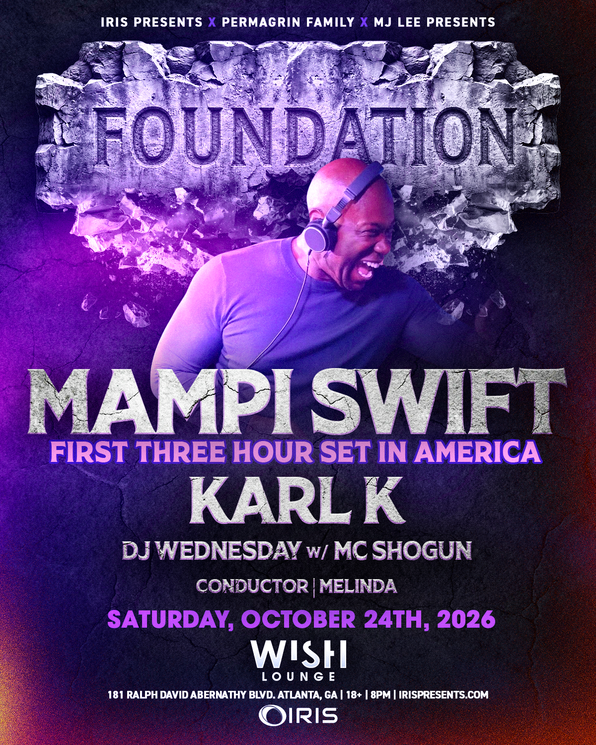 The Foundation at Wish Lounge Saturday, Oct 24, 2026