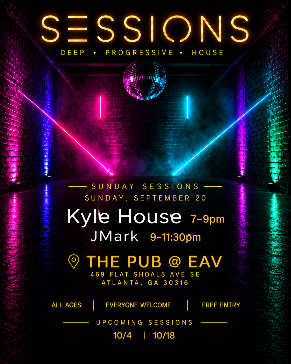 Sunday Sessions Deep &amp; Progressive House at the Pub EAV Sunday, Sep 20, 2026