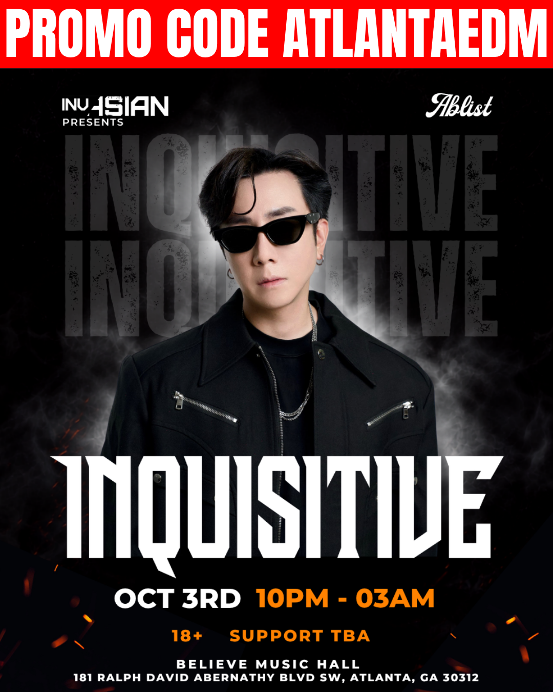 InvAsian x Iris Presents Inquisitive at Believe Music Hall Saturday, Oct 3, 2026