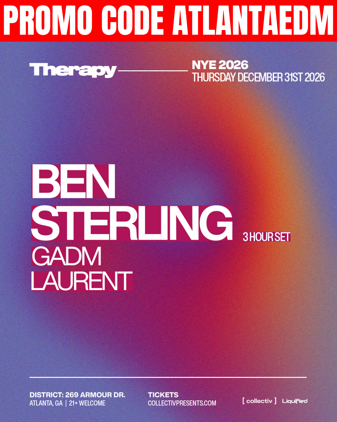 NYE: Ben Sterling at District Thursday, Dec 31, 2026