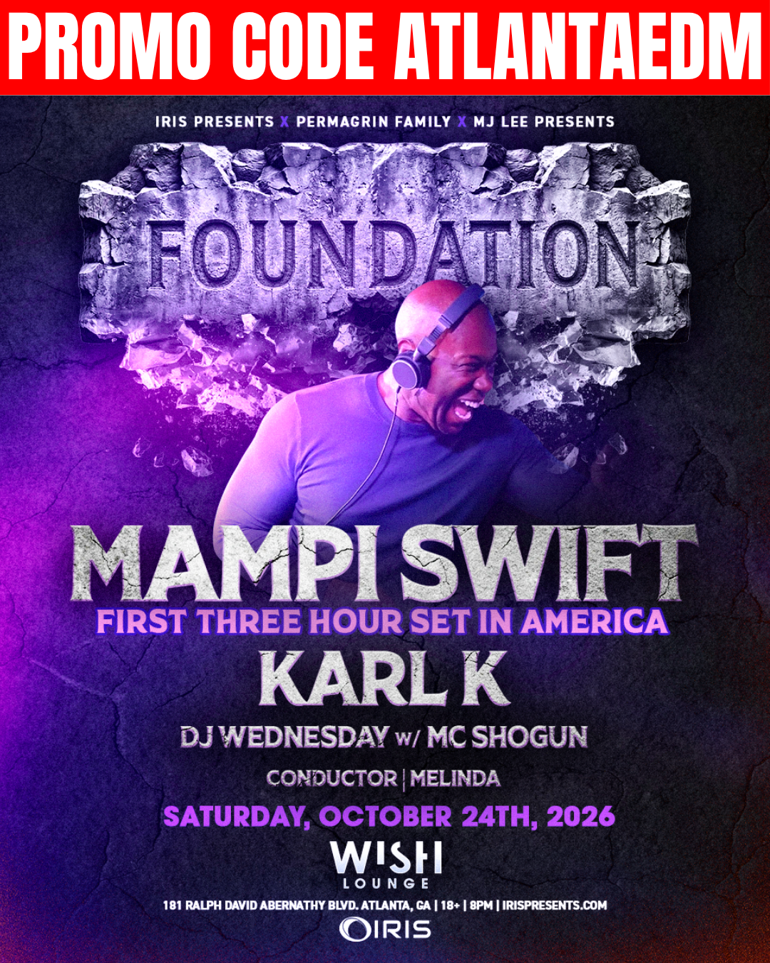 The Foundation at Wish Lounge Saturday, Oct 24, 2026