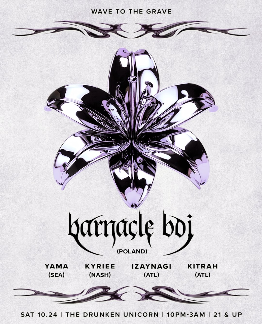 Wave to the Grave: Barnacle Boi at The Drunken Unicorn Saturday, Oct 24, 2026