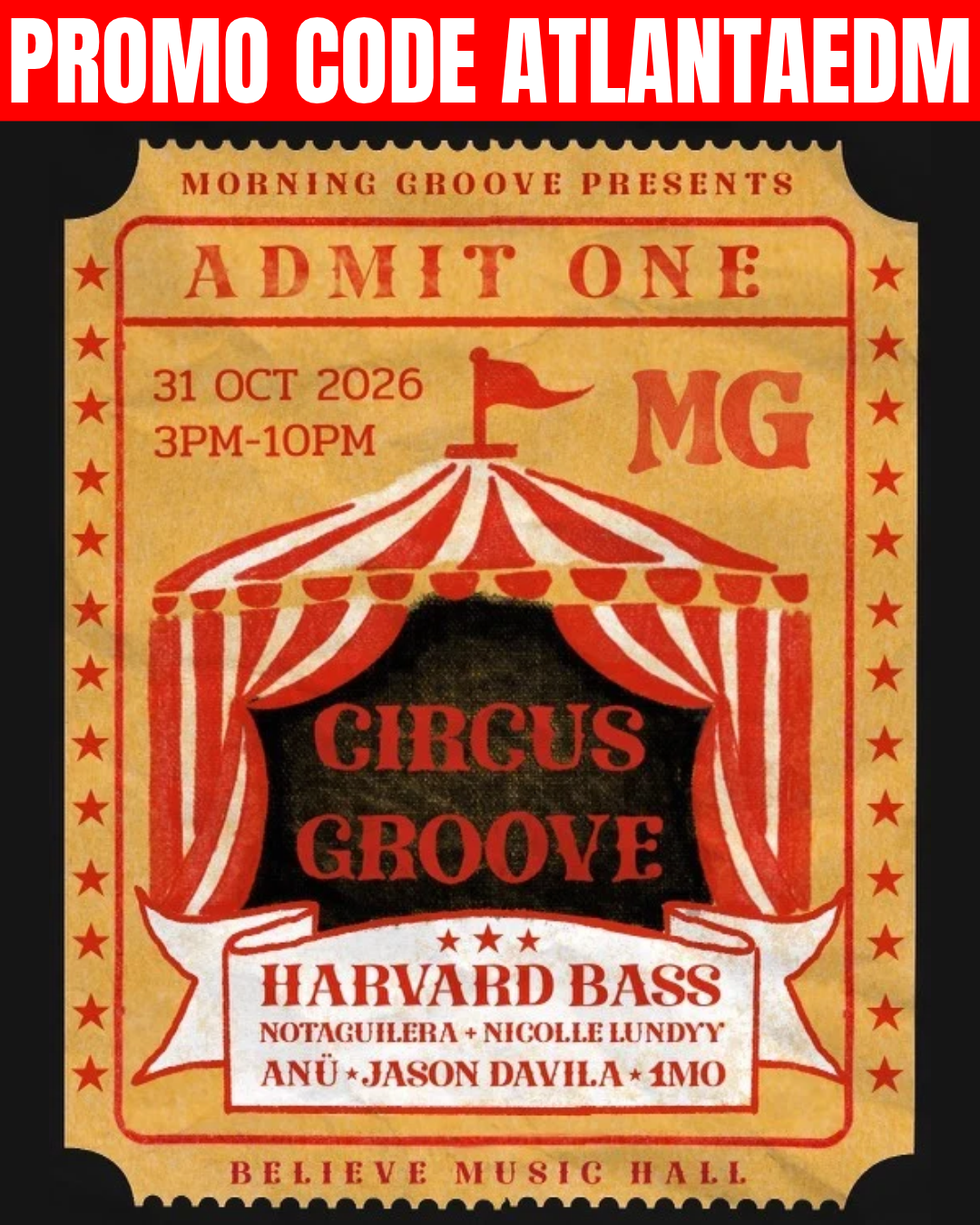 Morning Groove at Believe Music Hall Saturday, Oct 31, 2026