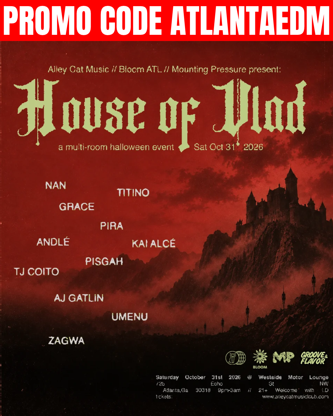 House of Vlad Halloween Party at Westside Motor Lounge Saturday, Oct 31, 2026