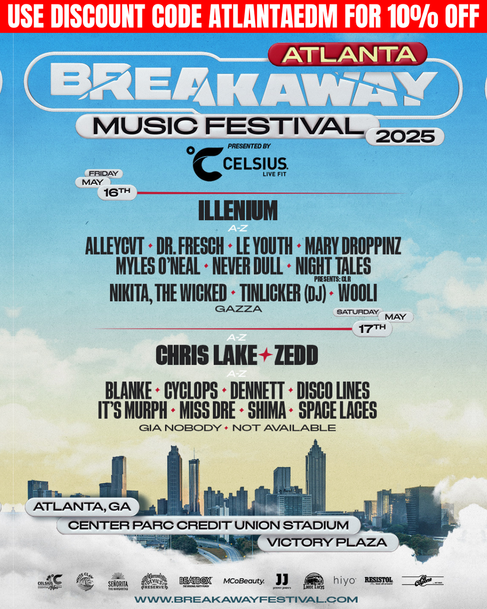Breakaway Music Festival at Center Parc Stadium May 1617, 2025