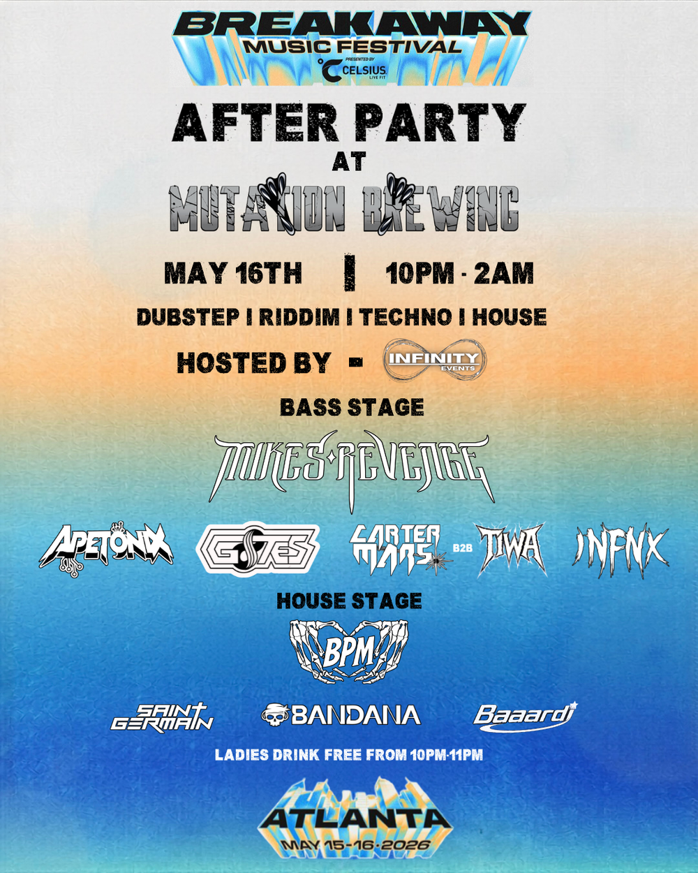 Infinity Events at Mutation Brewing Saturday, May 16, 2026 — Atlanta EDM