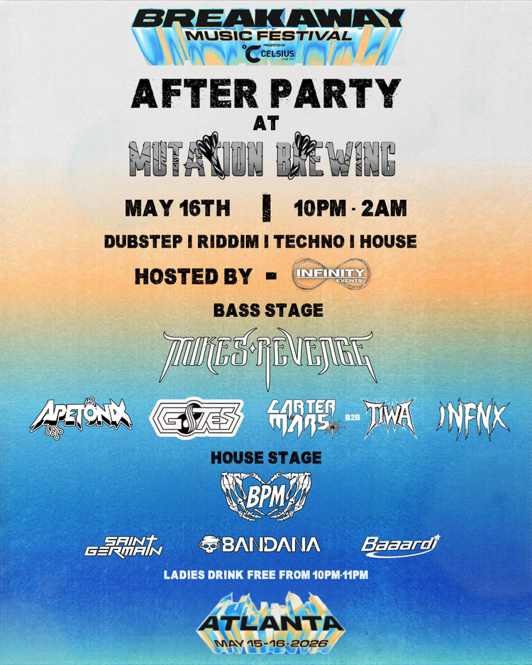 Infinity Events at Mutation Brewing Saturday, May 16, 2026 — Atlanta EDM