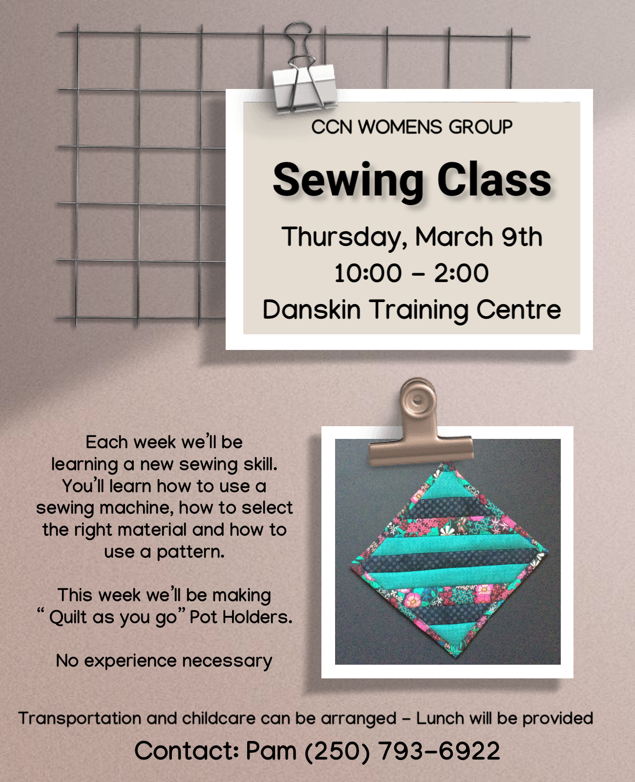 CCN Womens Group: Sewing Class