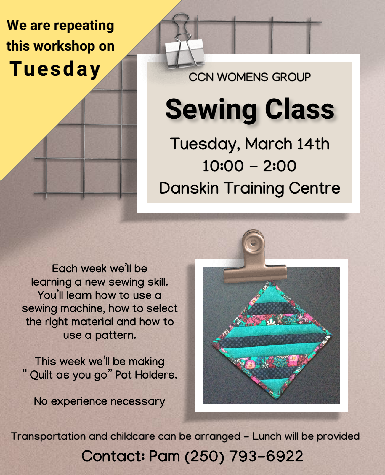 CCN Womens Group: Sewing Class 2