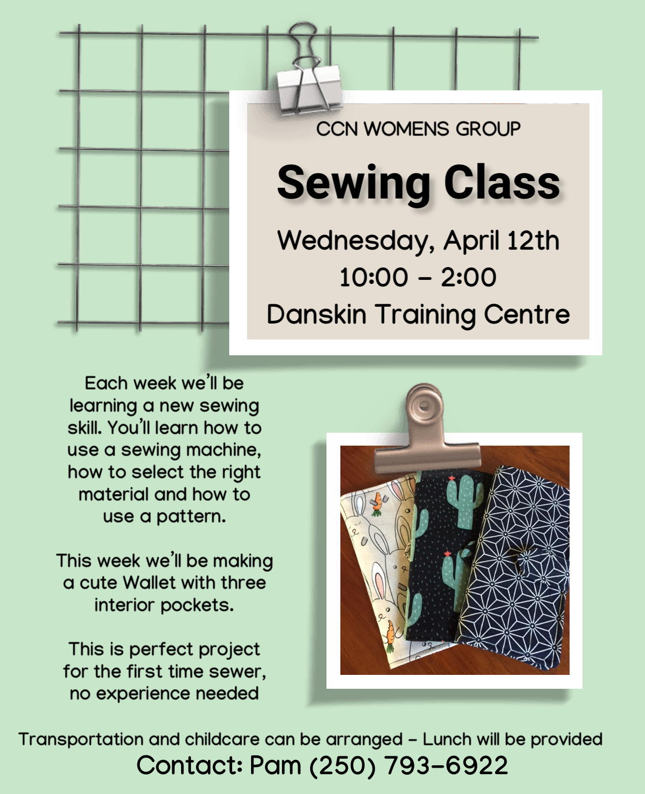 CCN Womens Group: Sewing Class
