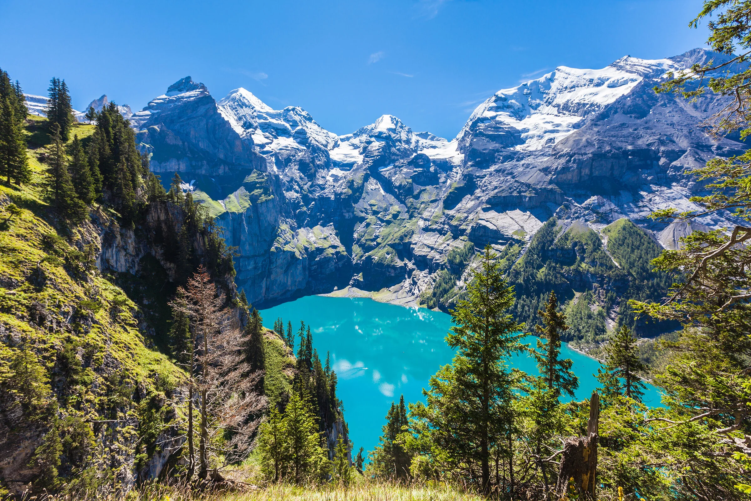 Oeschinensee (Lake Oeschinen) above the village of Kandersteg.