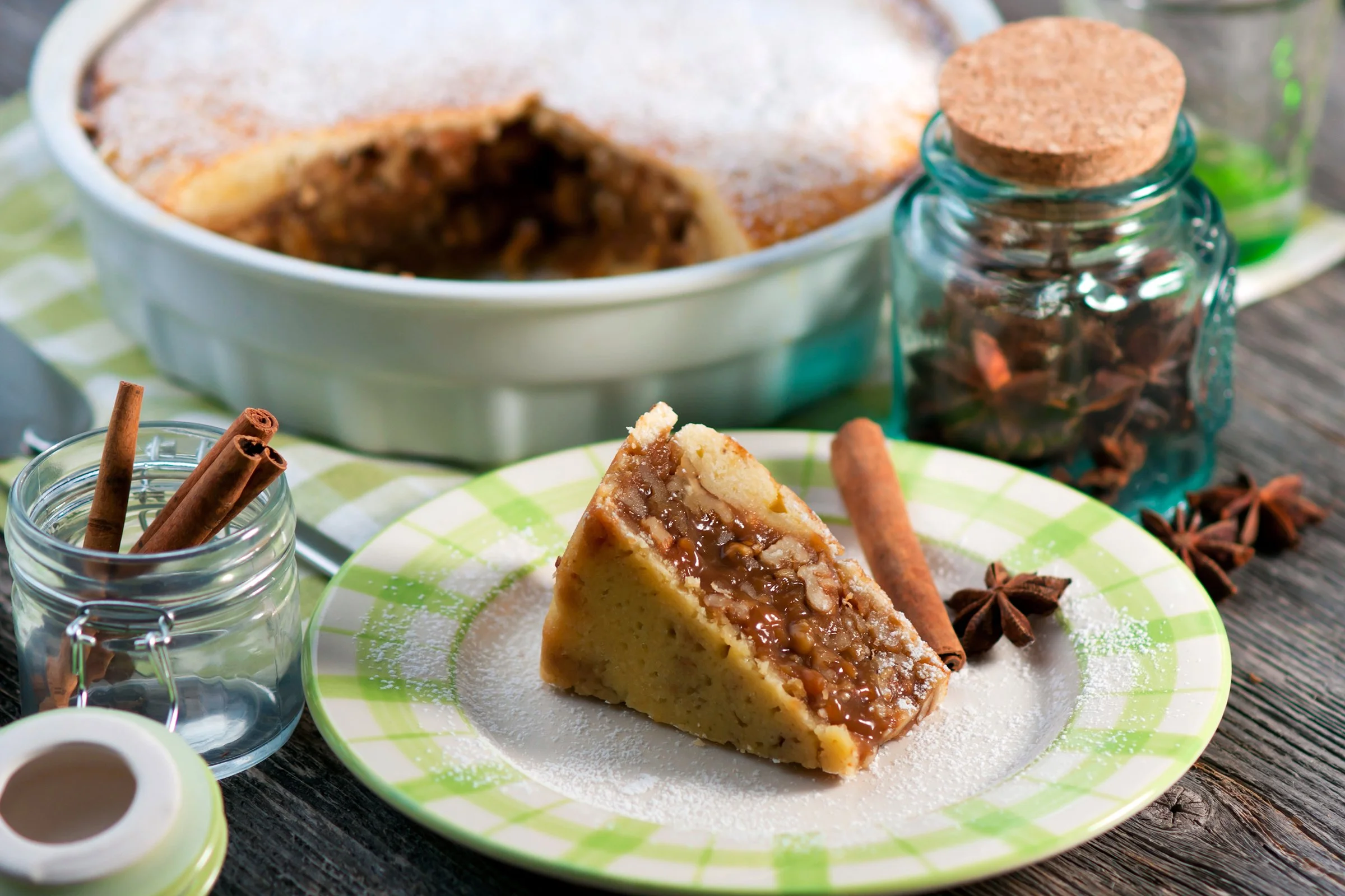 The deliciously famous Engadiner Nusstorte, a nut-filled pastry found throughout the Swiss canton Graubünden.