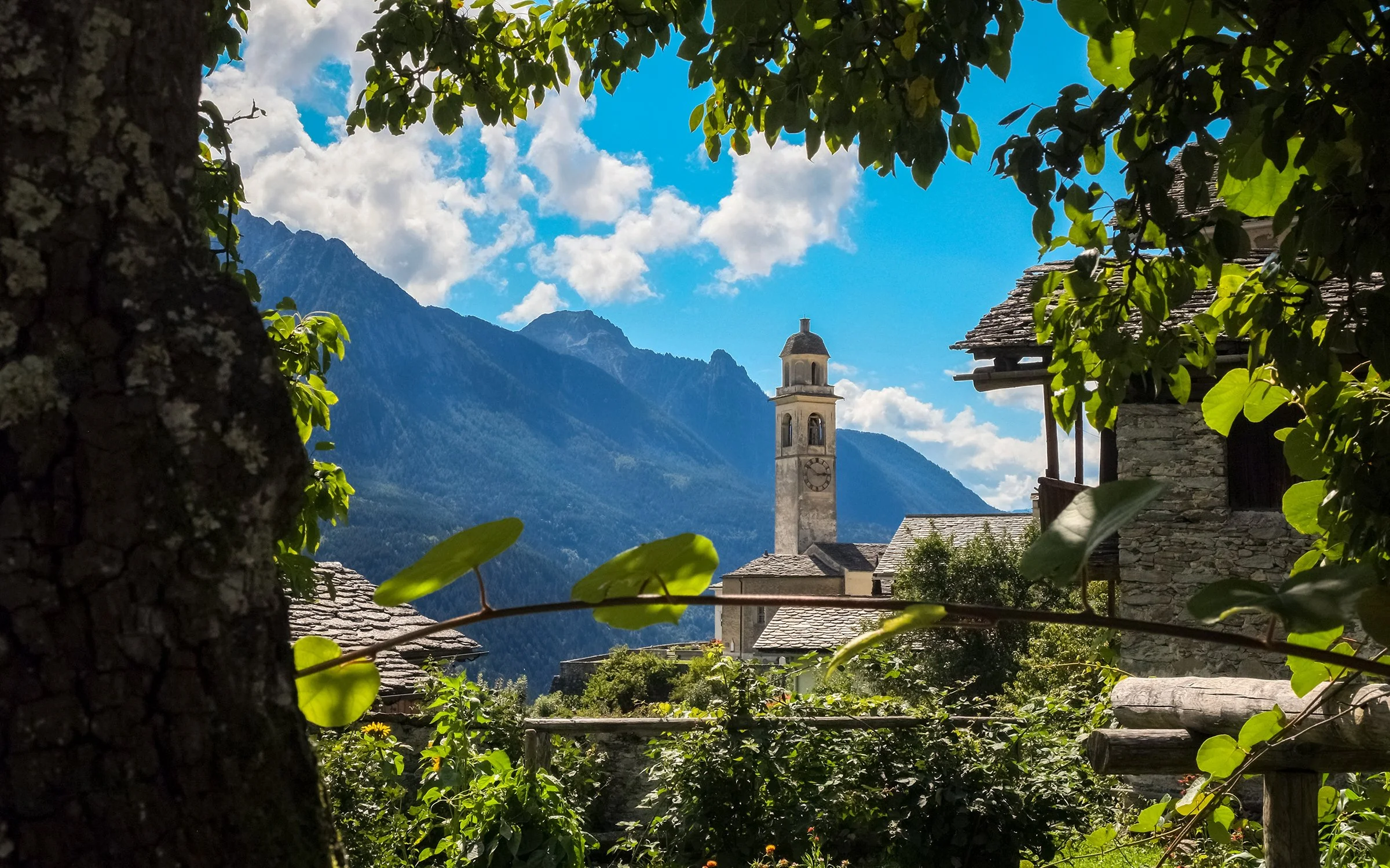 The historic village of Soglio in the Italian-speaking Val Bregaglia.