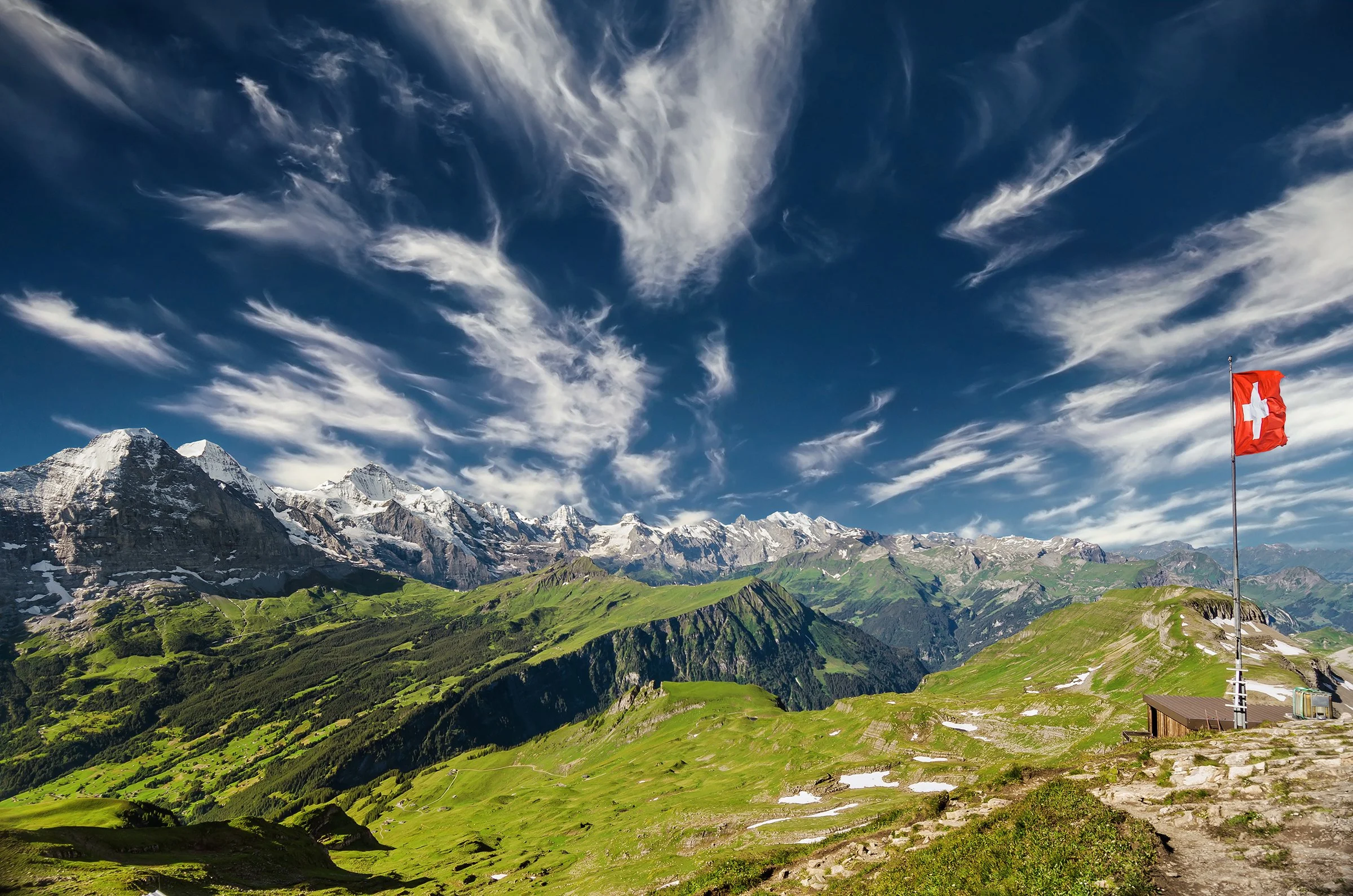 View from the Faulhorn above Grindelwald, Switzerland.