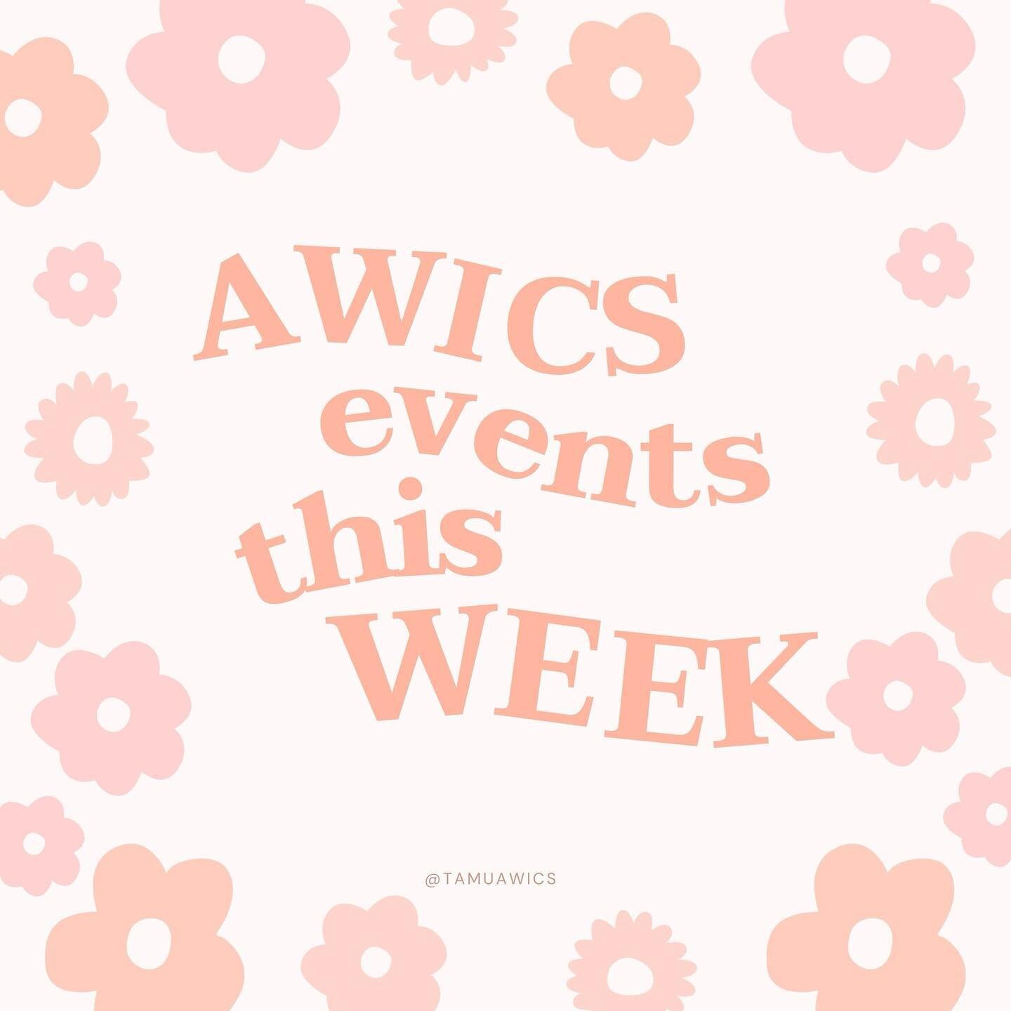 Here are all the events AWICS will be hosting this week! More information on each event is on the graphics above.

!!Reminder!! CSCE Department Merch is open and it will be closing April 7th(THIS SUNDAY!!) 👚 Go get your merch through the link in the