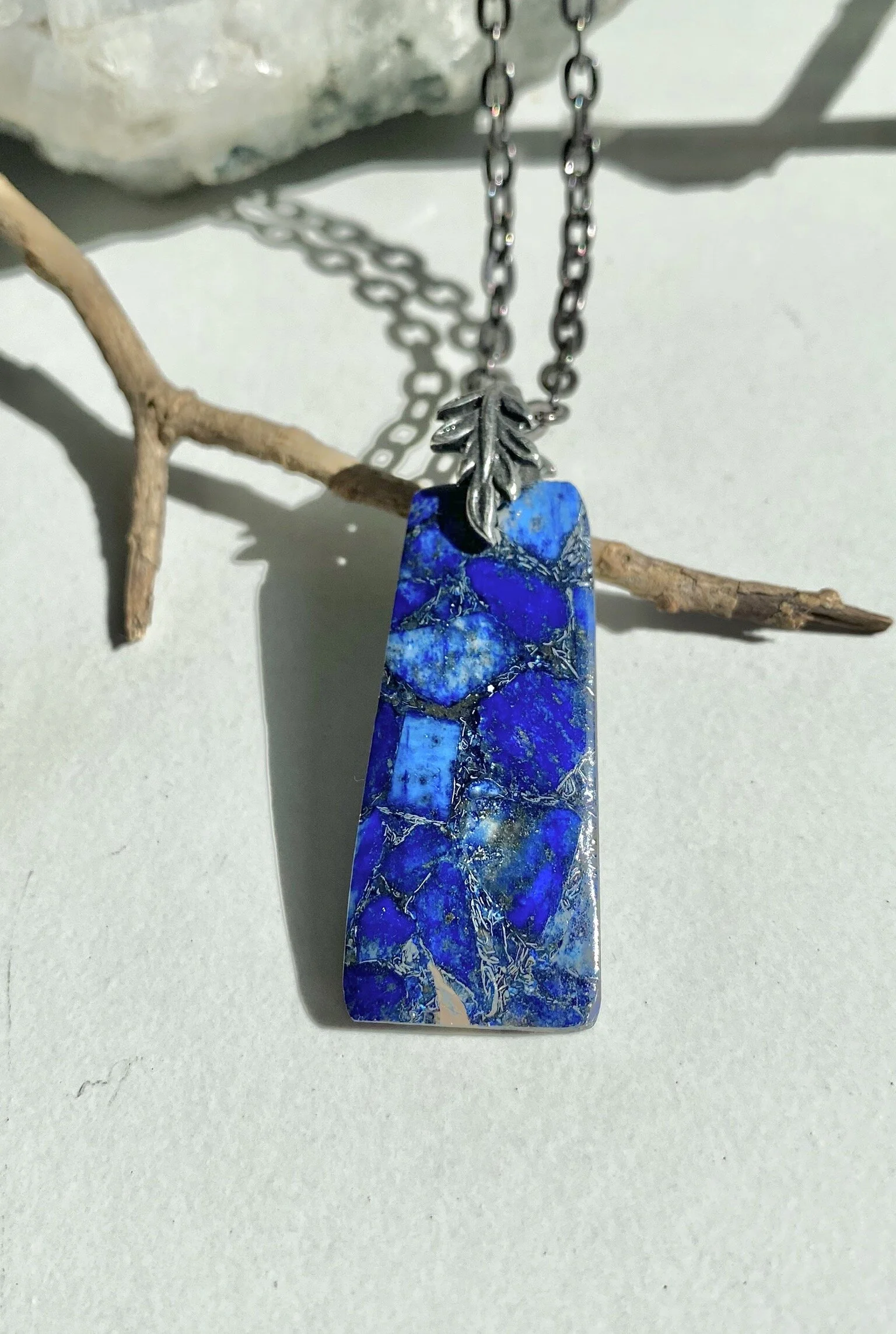 Cobalt Impression Jasper Necklace 