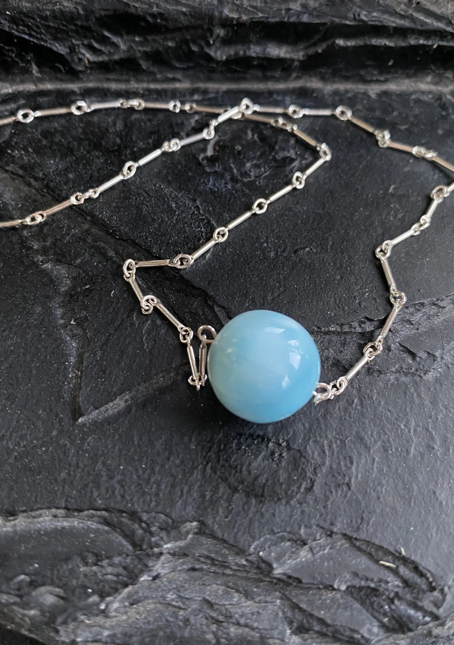 Larimar on a Sterling Chain Necklace