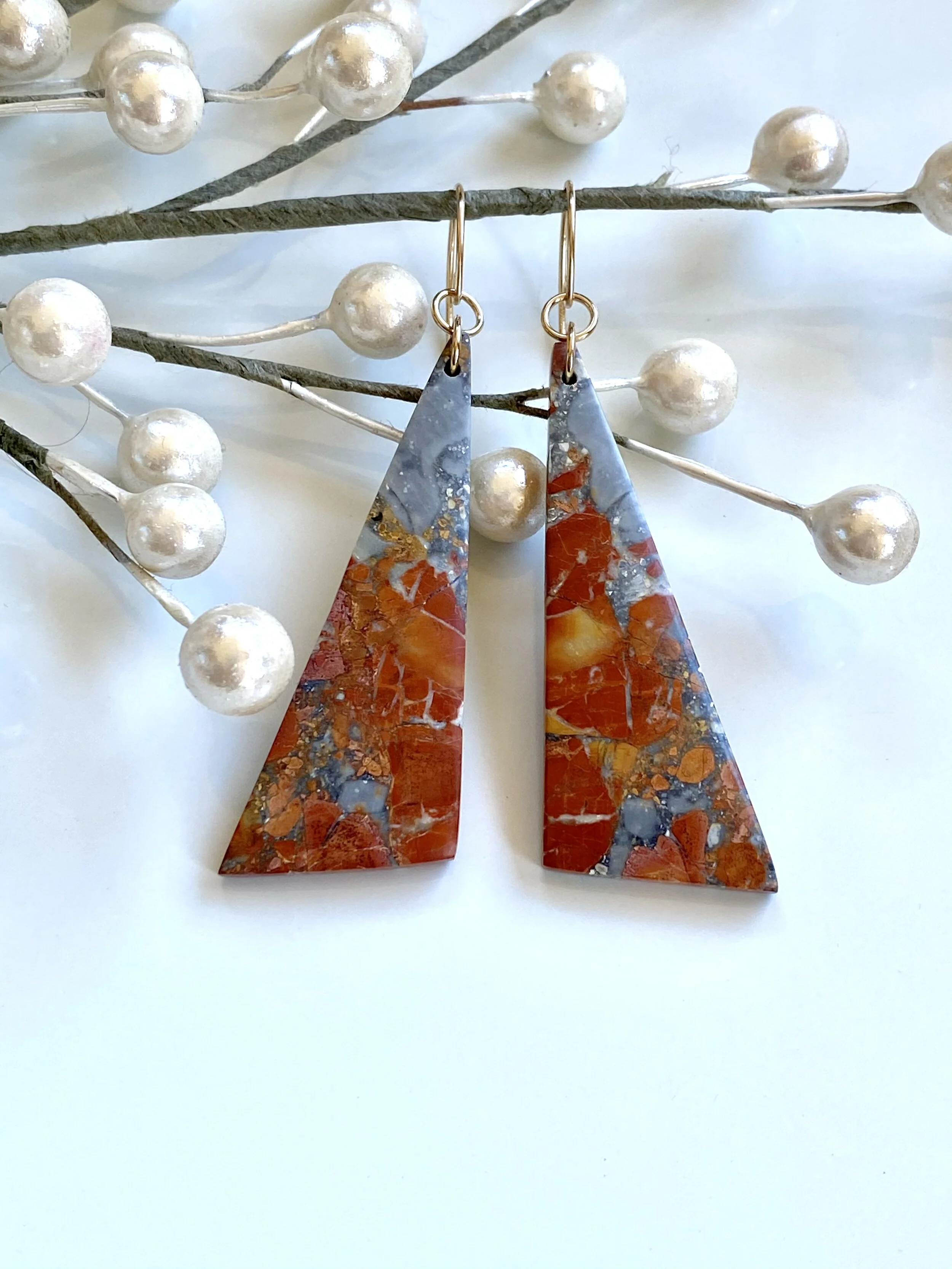 Malingano Jasper Earrings on Gold Filled Wires